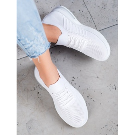 SHELOVET Încălțăminte textilă albă pe platformă 1