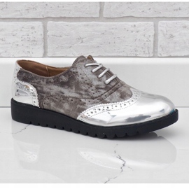 Pantofi roșii din piele de căprioară TL-62 gri 1