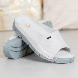 Goodin Papuci confortabili din piele gri 1