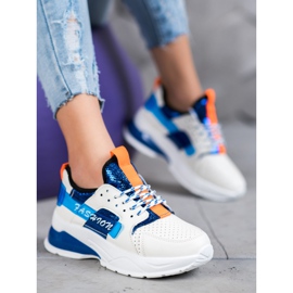 SHELOVET Adidași de modă albi albastru 2