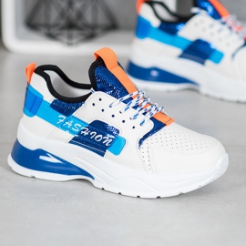 SHELOVET Adidași de modă albi albastru 1