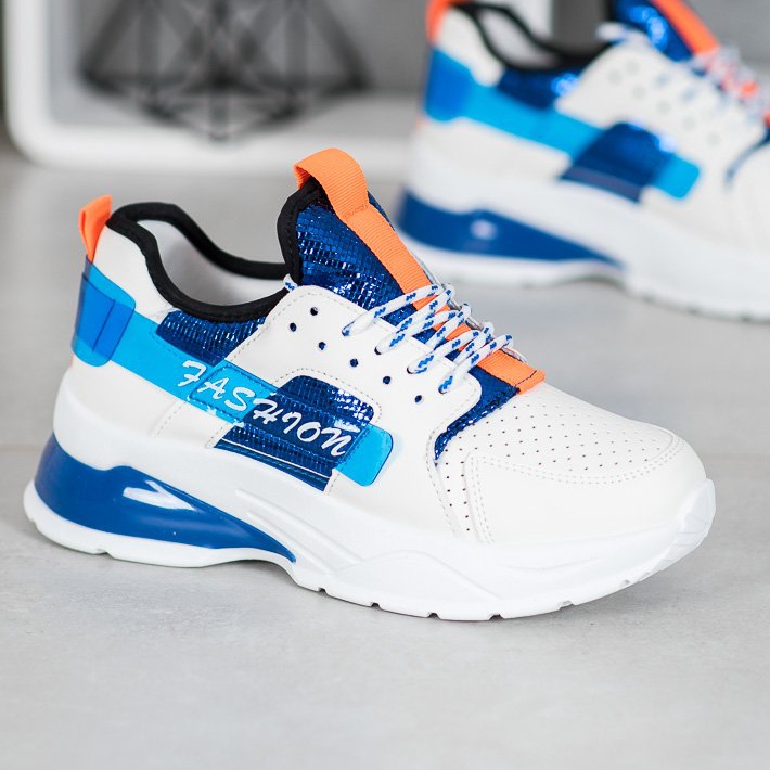 SHELOVET Adidași de modă albi albastru 1