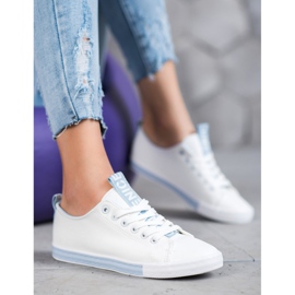 SHELOVET Adidași cu piele ecologică frumos alb 1