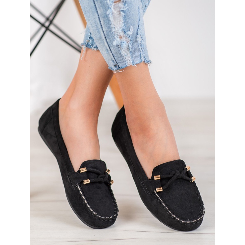 Nio Nio Mocasini eleganți din piele de căprioară negru 1 Nio Nio Mocasini eleganți din piele de căprioară negru 1