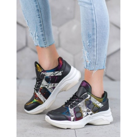 Bona Adidași cu inserții colorate negru multicolor 5
