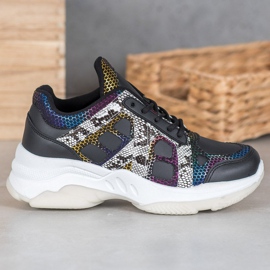 Bona Adidași cu inserții colorate negru multicolor 1