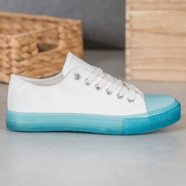 SHELOVET Adidași cu talpă colorată alb 1