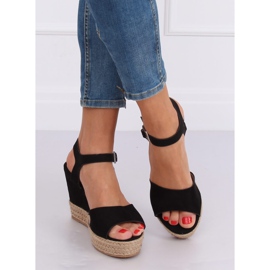 Sandale negre pe toc toc 9R195 Negru 2