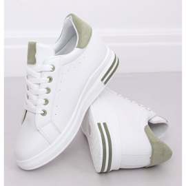 Adidași de damă albi L8035 Verde 2