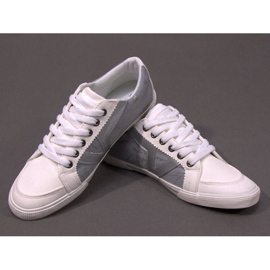 Adidași din material A961 Alb gri 1