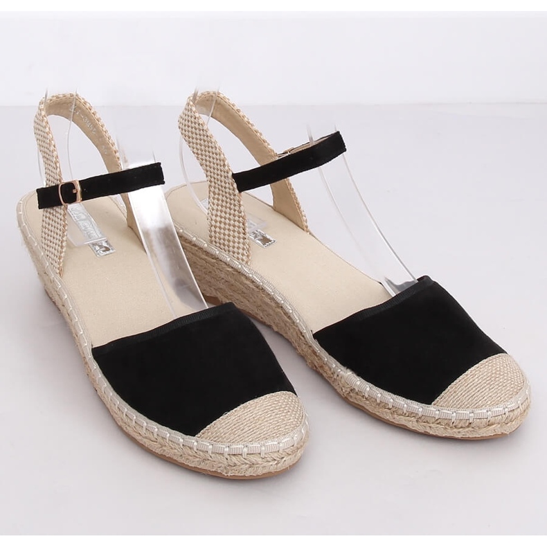 Espadrile negre pe pene LLI-3M85 Negru maro 1