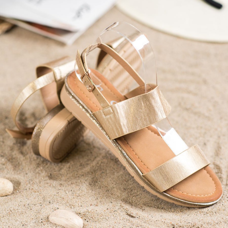 Small Swan Sandale aurii strălucitoare de aur 1