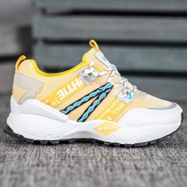 Bona Adidași Love Mesh alb galben 1