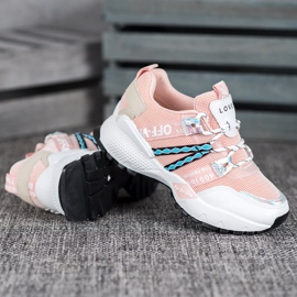 Bona Adidași Love Mesh alb roz 1