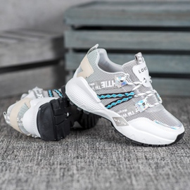 Bona Adidași Love Mesh alb gri 1