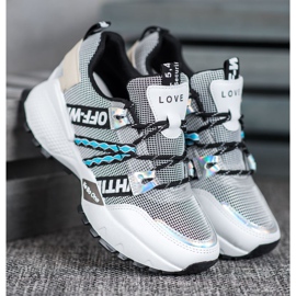 Bona Adidași Love Mesh alb negru 1