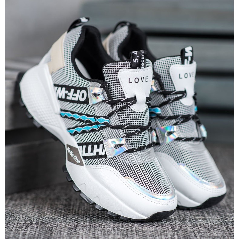 Bona Adidași Love Mesh alb negru 1