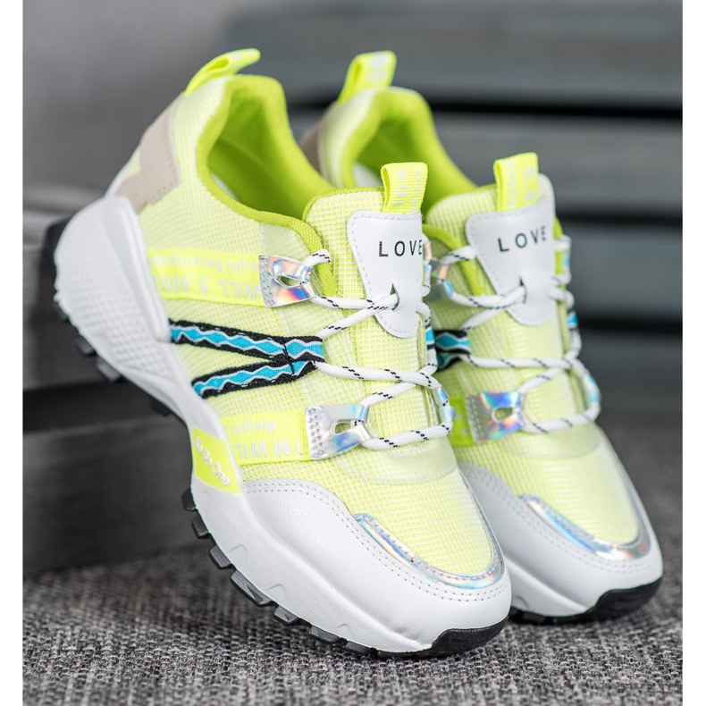 Bona Adidași Love Mesh alb multicolor verde 1 Bona Adidași Love Mesh alb multicolor verde 1