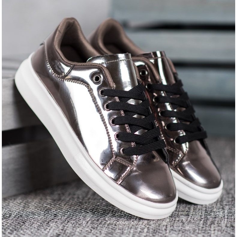 Bona Încălțăminte strălucitoare pe platformă maro multicolor 1