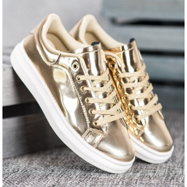 Bona Încălțăminte strălucitoare pe platformă galben 1