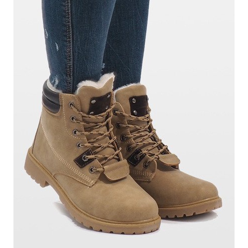 Ghete izolate cămilă D494C-8 maro 2