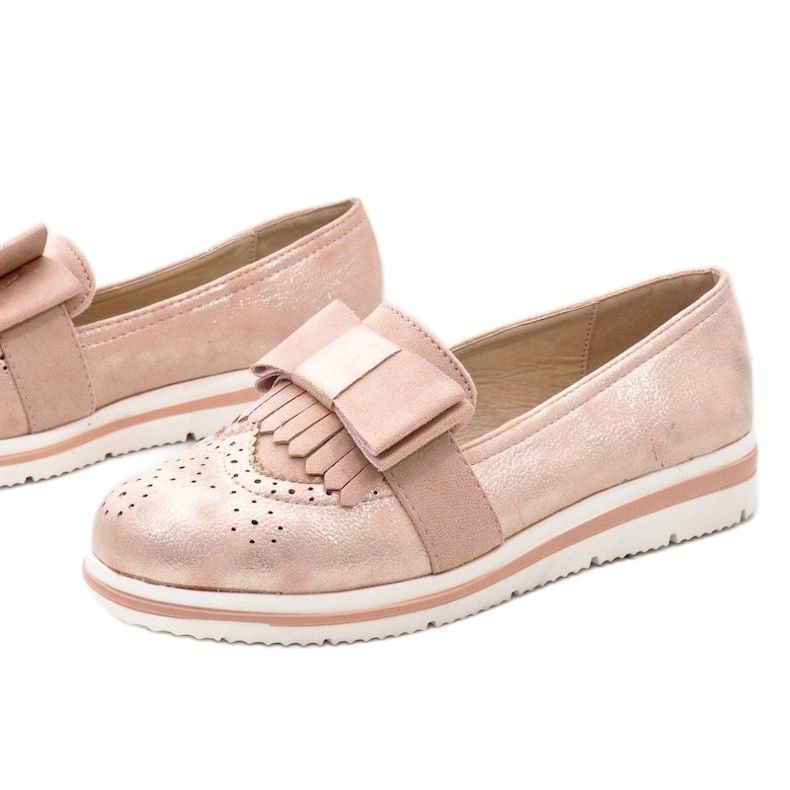 Încălțăminte roz mată pe pană YT-8 1