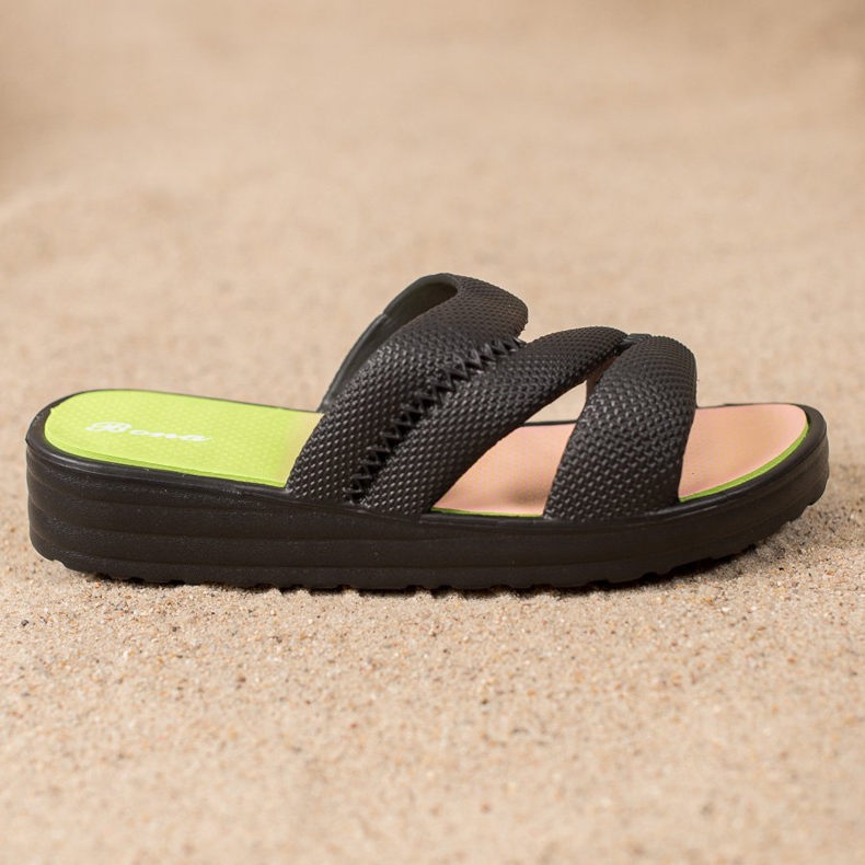 Bona Papuci negri confortabili negru 2