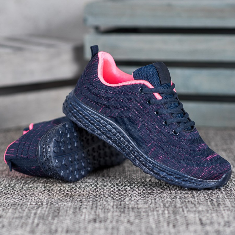 Bona Încălțăminte textilă ușoară albastru marin roz 2