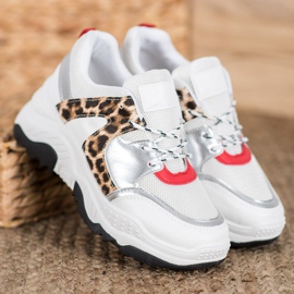 SHELOVET Adidași dantelați la modă alb 1