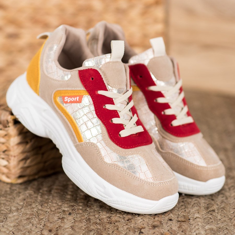 SHELOVET Adidași sport din piele întoarsă multicolor 1