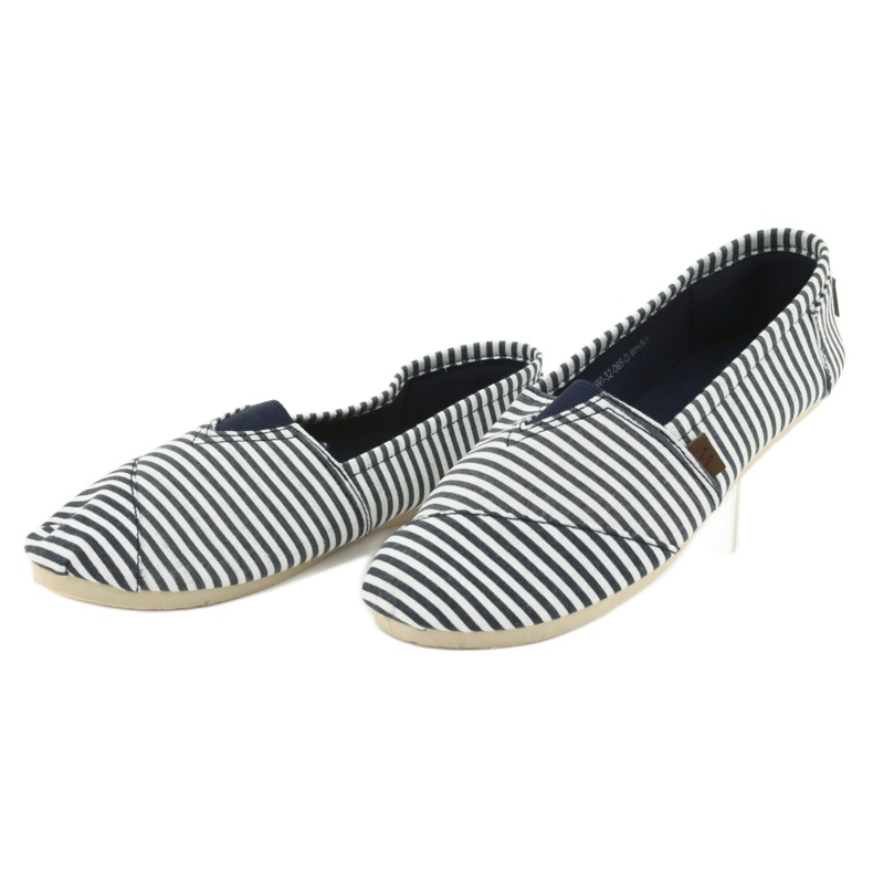 Wishot Adidași cu dungi confortabili, la modă 32-065, alb și albastru 2