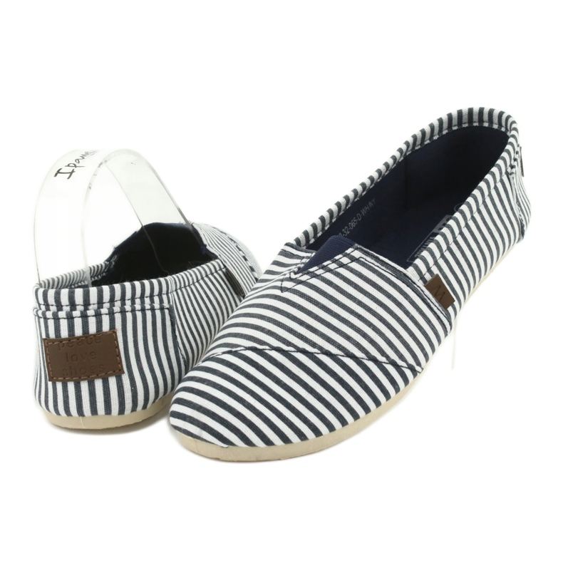 Wishot Adidași cu dungi confortabili, la modă 32-065, alb și albastru 3