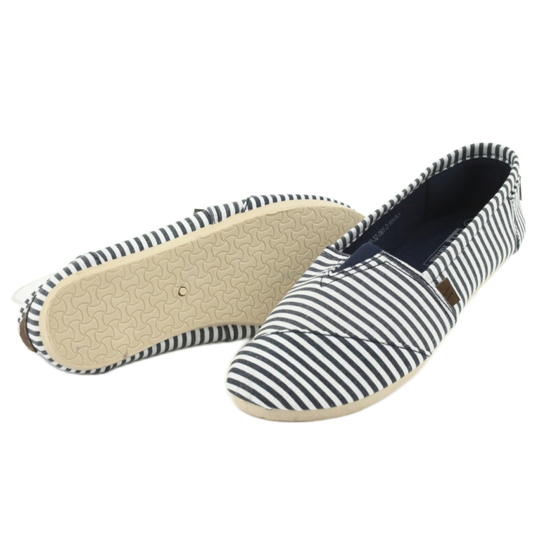 Wishot Adidași cu dungi confortabili, la modă 32-065, alb și albastru 4