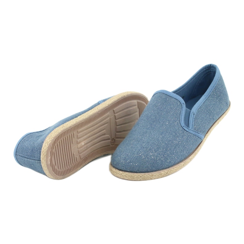 Wishot Espadrile de dama cu sclipici 32-187 albastru 4