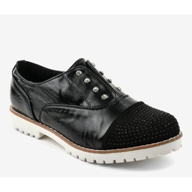 Pantofi alunecați negri cu știfturi GF-FD9 negru 1