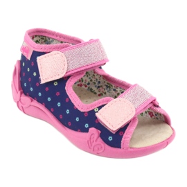 Pantofi pentru copii Befado galbeni 342P007 albastru marin albastru roz 1