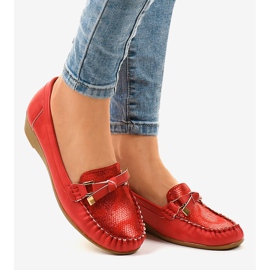 Pantofi cu pană roșie mată BO-303 roșu 2