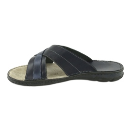 Papuci confortabili din piele Naszbut 055 albastru marin albastru 2