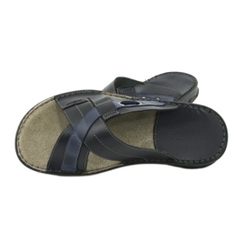 Papuci confortabili din piele Naszbut 055 albastru marin albastru 5