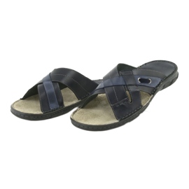 Papuci confortabili din piele Naszbut 055 albastru marin albastru 3