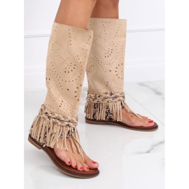 Flip-flops Boho cu partea superioară bej NS130P Bej 3