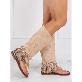 Flip-flops Boho cu partea superioară bej NS130P Bej 1