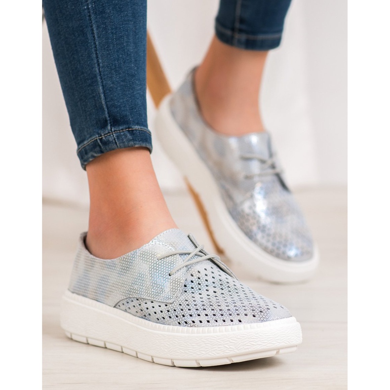 Goodin Încălțăminte ușoară din piele gri 1