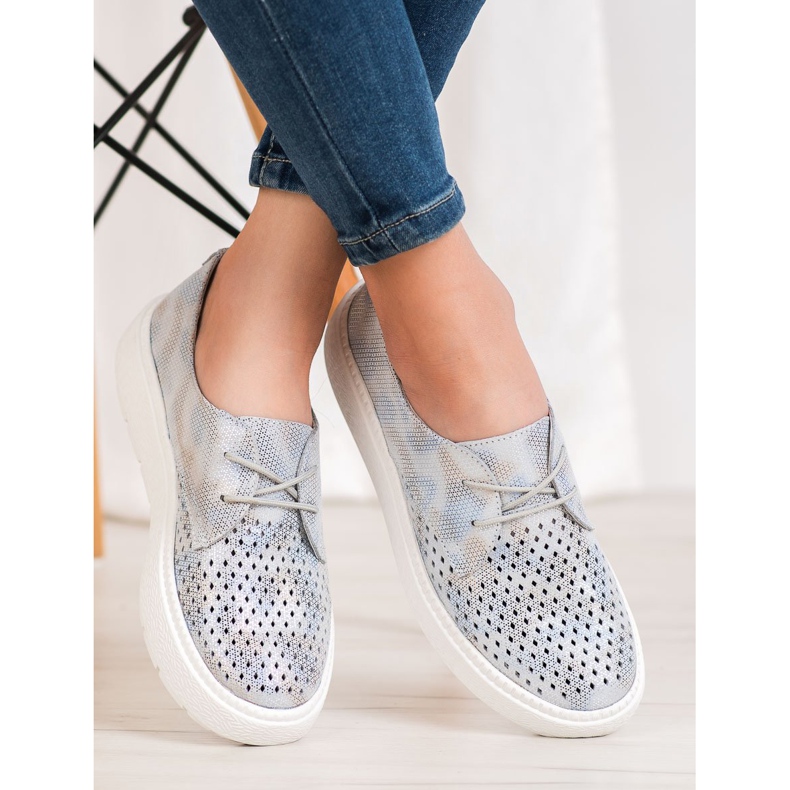 Goodin Încălțăminte ușoară din piele gri 2