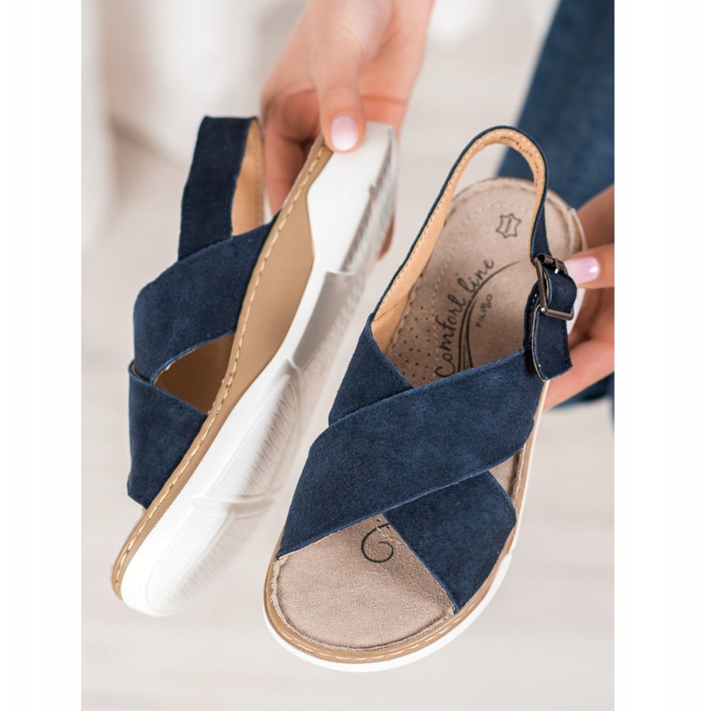 Filippo Sandale din piele pe platformă albastru 1