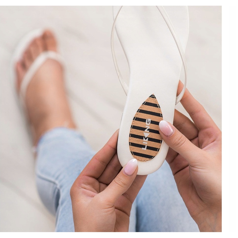 SHELOVET Flip-flops clasice alb 2