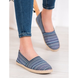McKey Espadrile cu dungi maro albastru marin albastru verde 5