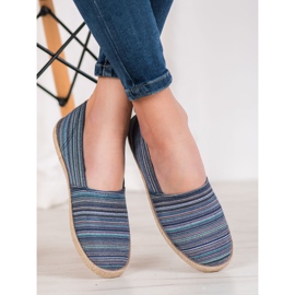 McKey Espadrile cu dungi maro albastru marin albastru verde 1