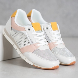 Kylie Pantofi sportivi ajurati alb 1