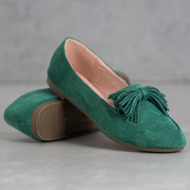 Nio Nio Mocasini cu franjuri verde 1